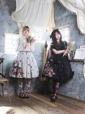 【Morun×Muuna Stoik】モランムーナストイック　Rose thorn bouquet」ジャンパースカートワンピース　生成り/黒