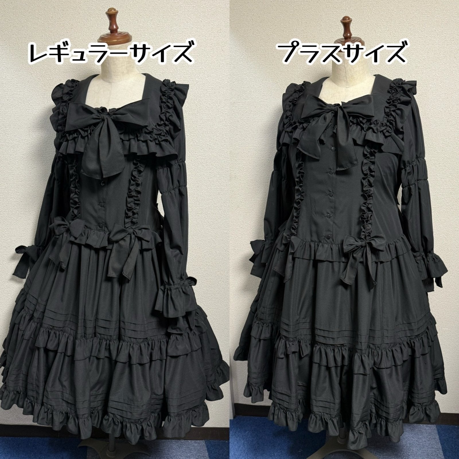 【Physical Drop】フィジカルドロップ　スクエアカラーワンピース【黒・2サイズ】