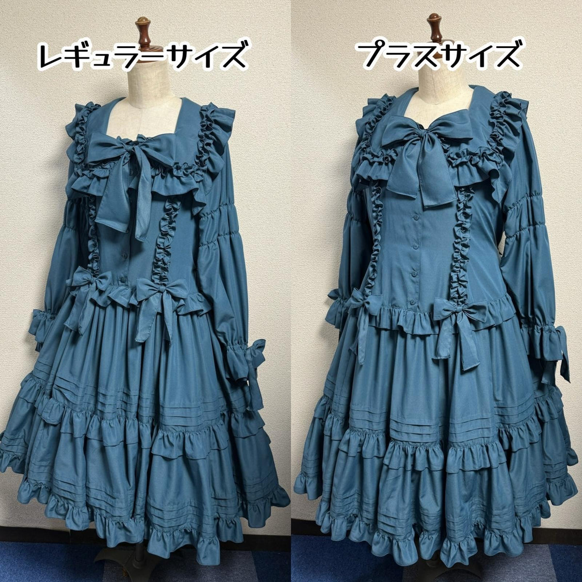 Physical Drop】フィジカルドロップ スクエアカラーワンピース【ブルー 