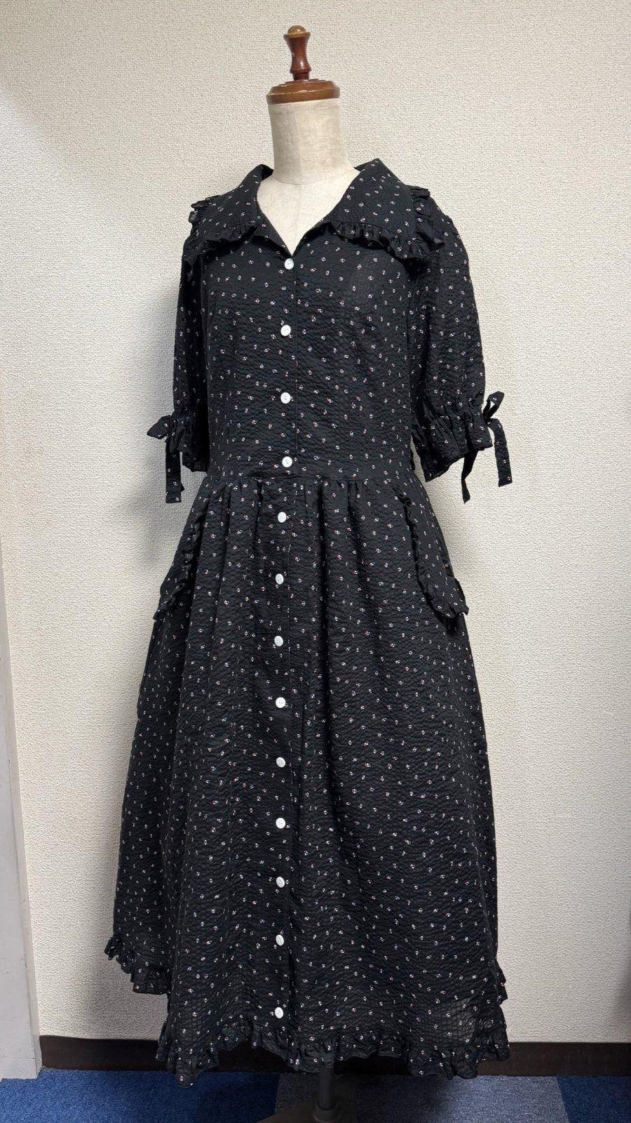 【Physical Drop】フィジカルドロップ　レトロガールワンピース【レトロ柄黒】