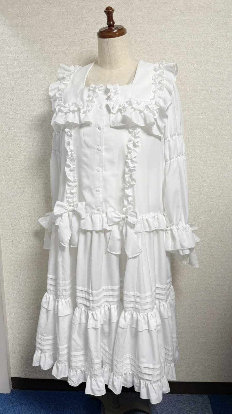 【Physical Drop】フィジカルドロップ　スクエアカラーワンピース【白・2サイズ】