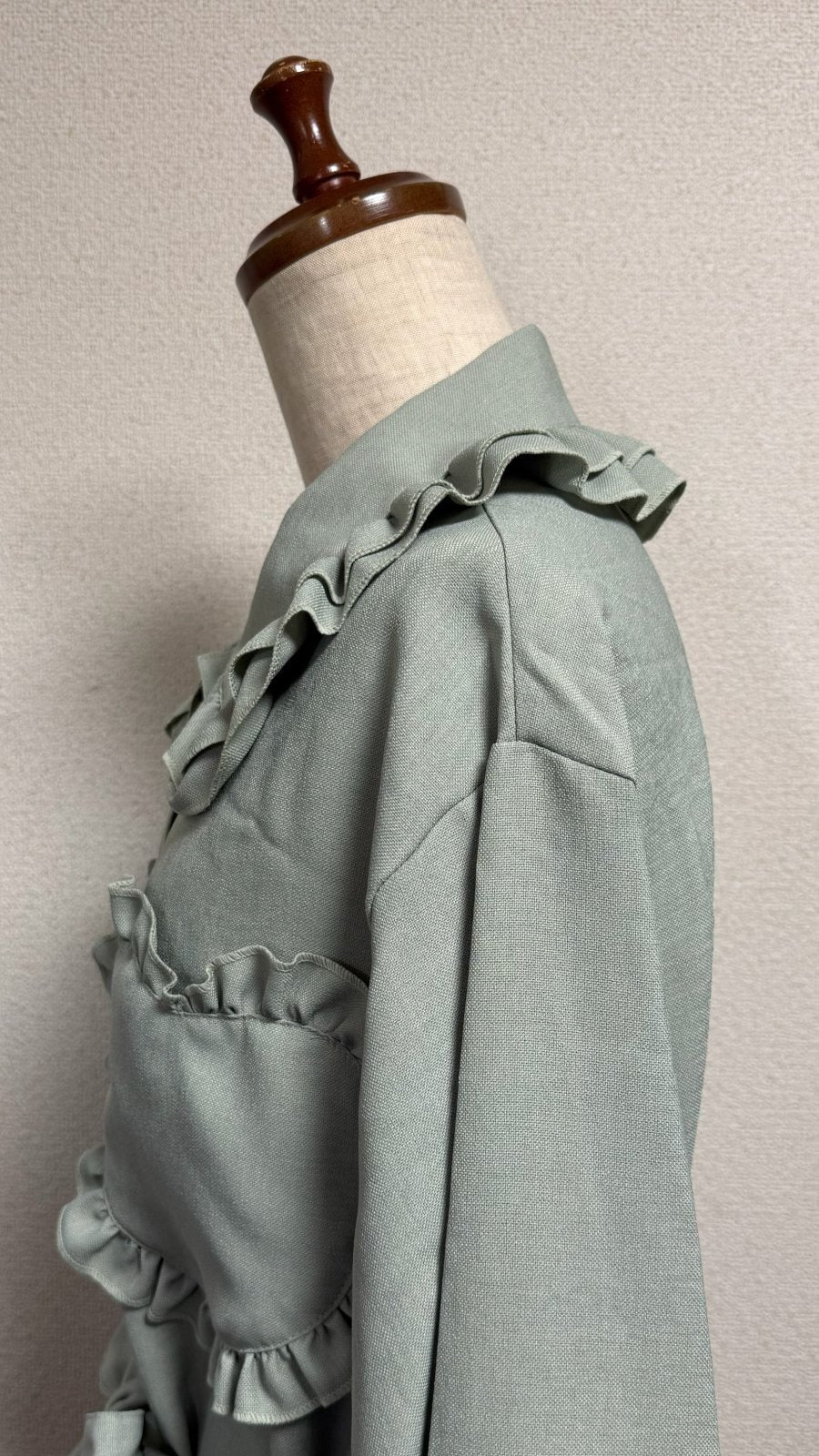 [Physical Drop] Physical Drop Heart Pocket Blouse Jacket [GlassGreen】