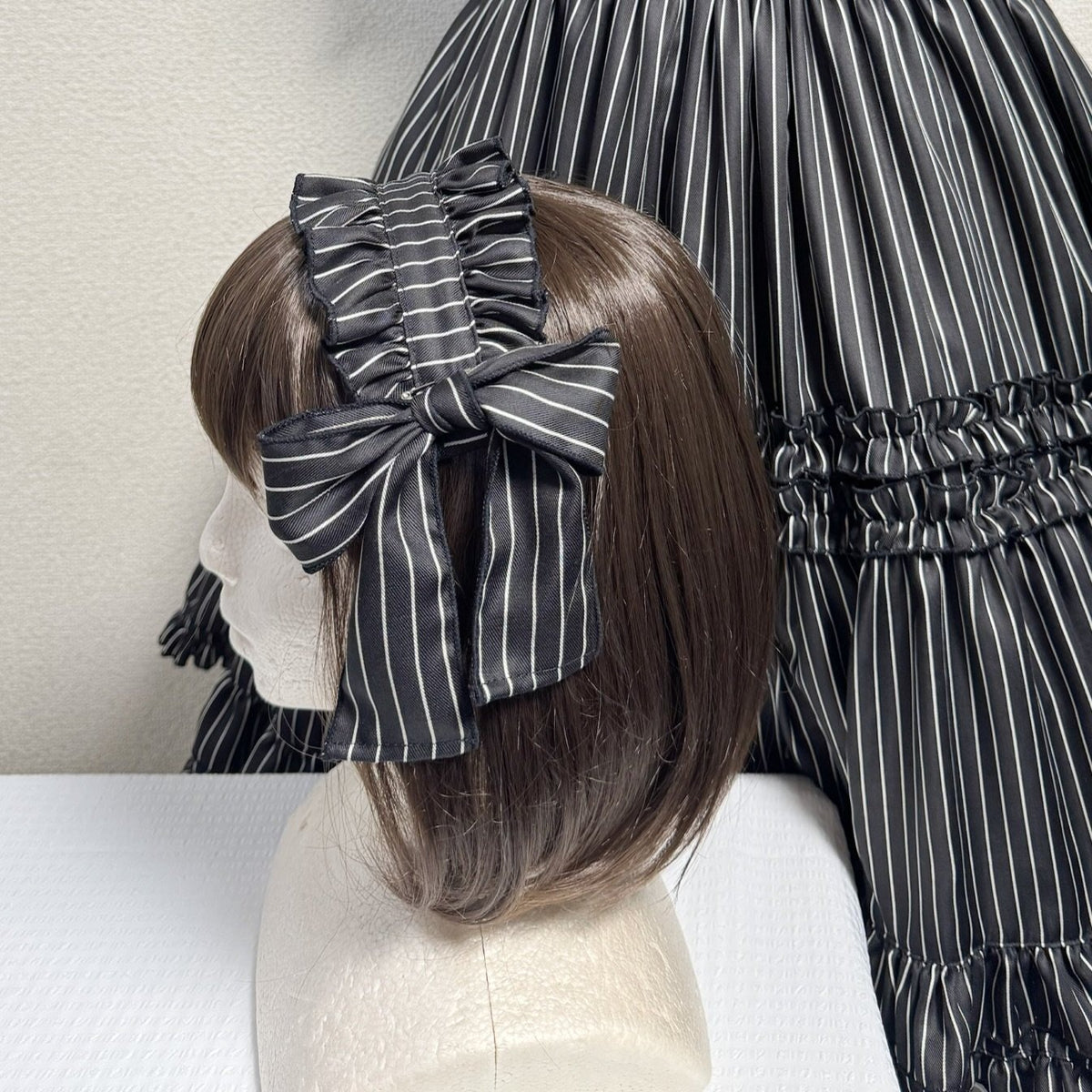 [Physical Drop] Physischer Drop Tea Time Kopfschmuck [Schwarz gestreift]
