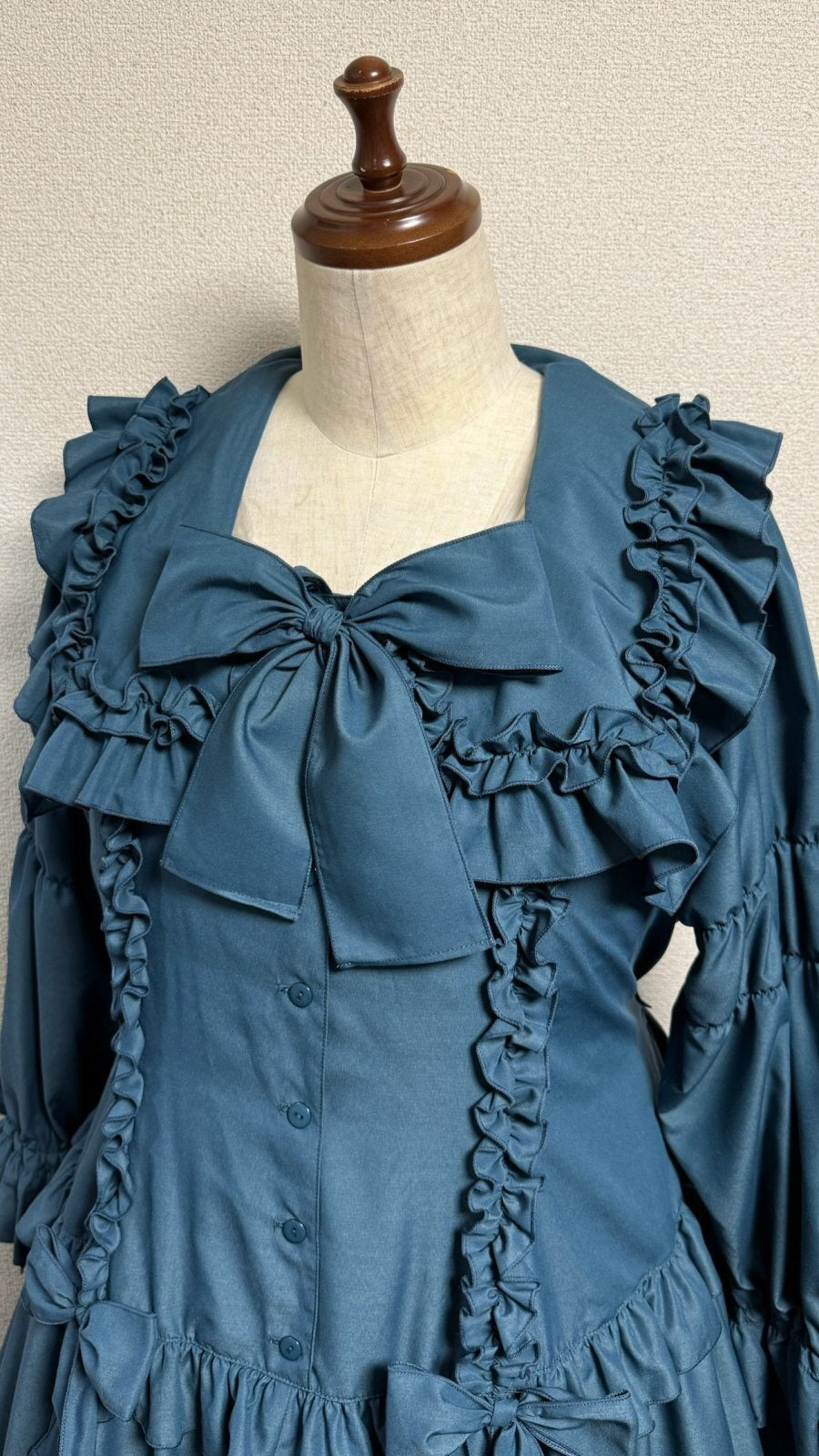 【Physical Drop】フィジカルドロップ　スクエアカラーワンピース【ブルーグリーン・2サイズ】