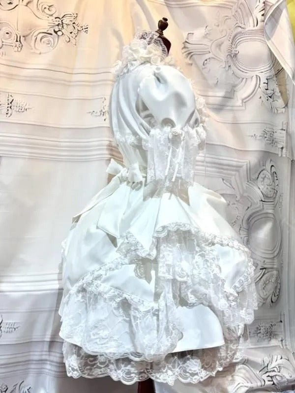 [Marmor] Marmorwechsel Total -Rackkleid+PALNIER mit Volumenspitzenrock: Pink X White Spitze