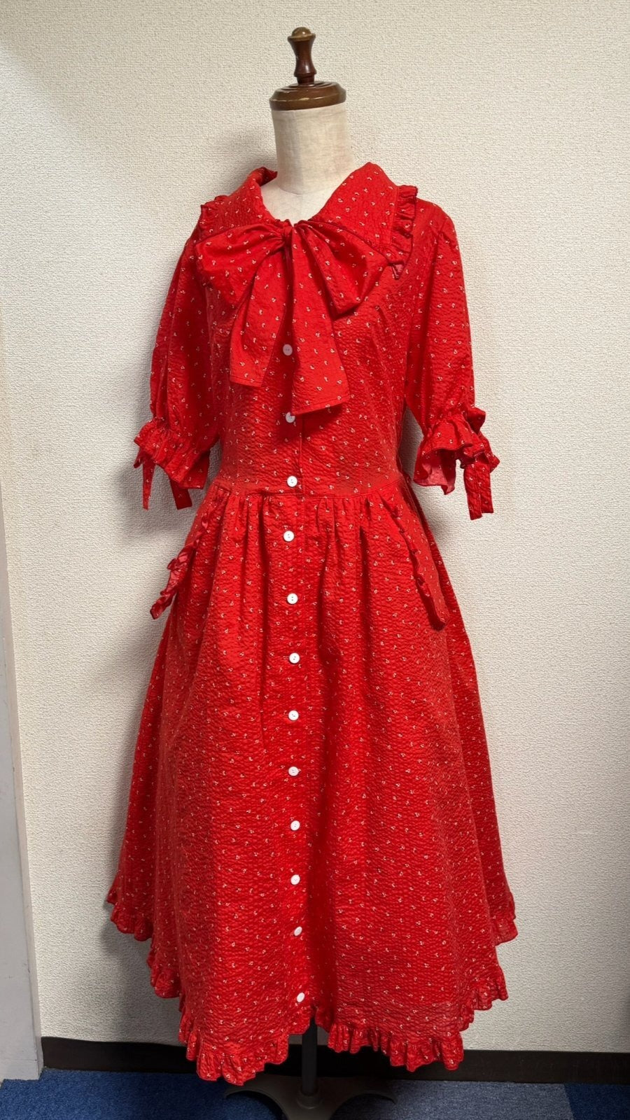 【Physical Drop】フィジカルドロップ　レトロガールワンピース【レトロ柄赤】