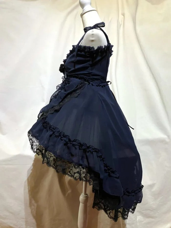 [Marmor] Marmor Babypuppen -Prinzessin Kleid: Schwarze x schwarze Spitze