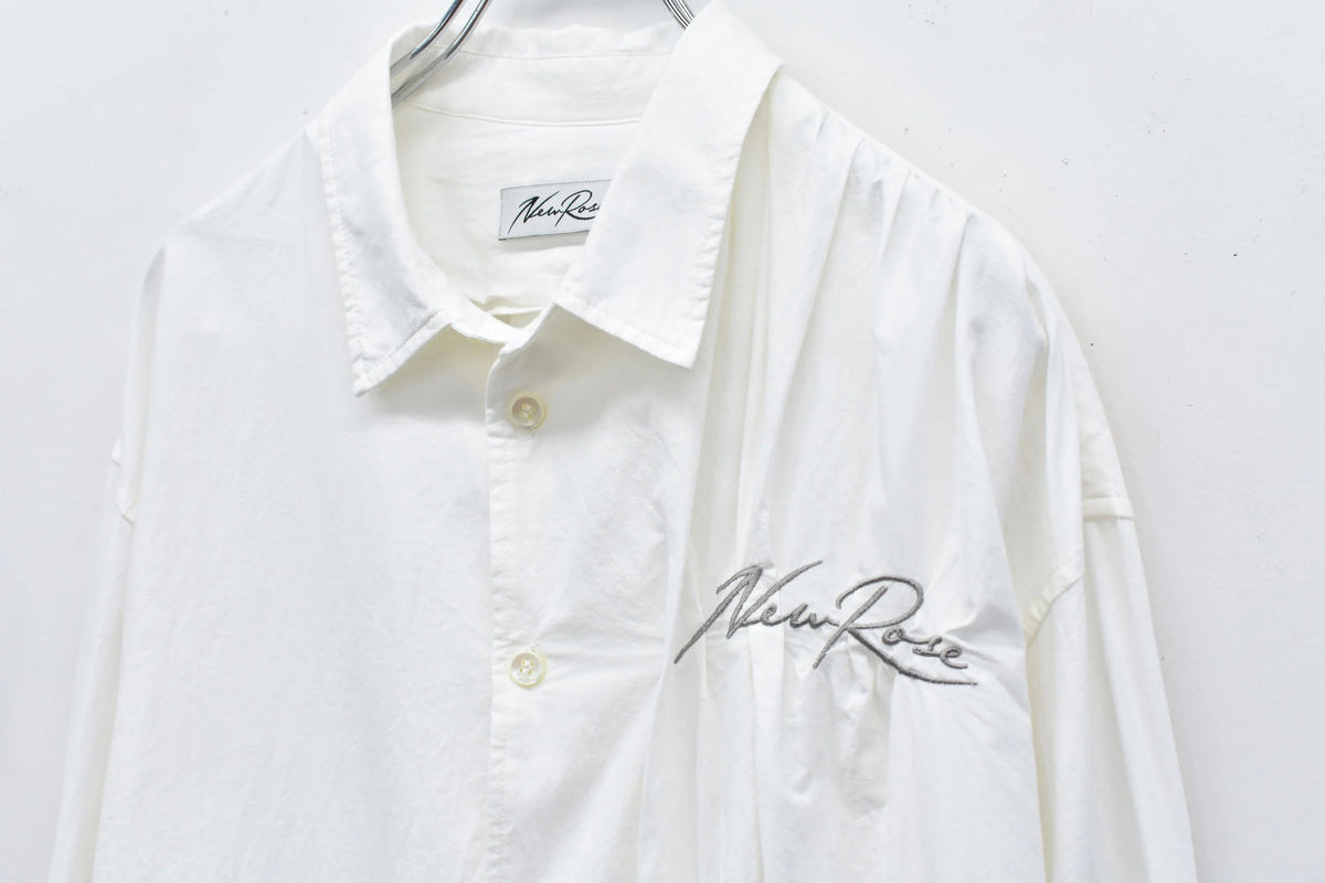 【New Rose】　Embroidery Wrinklework Long-sleeve Shirt