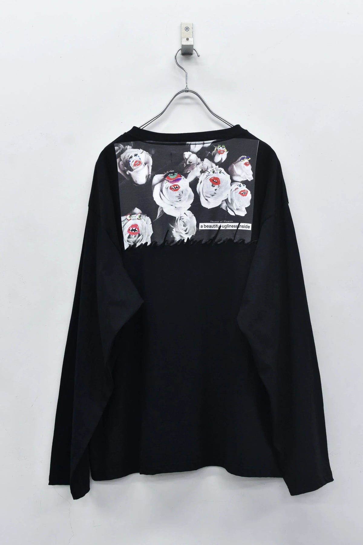【New Rose】　Letter Embroidery Long Sleeve Shirt