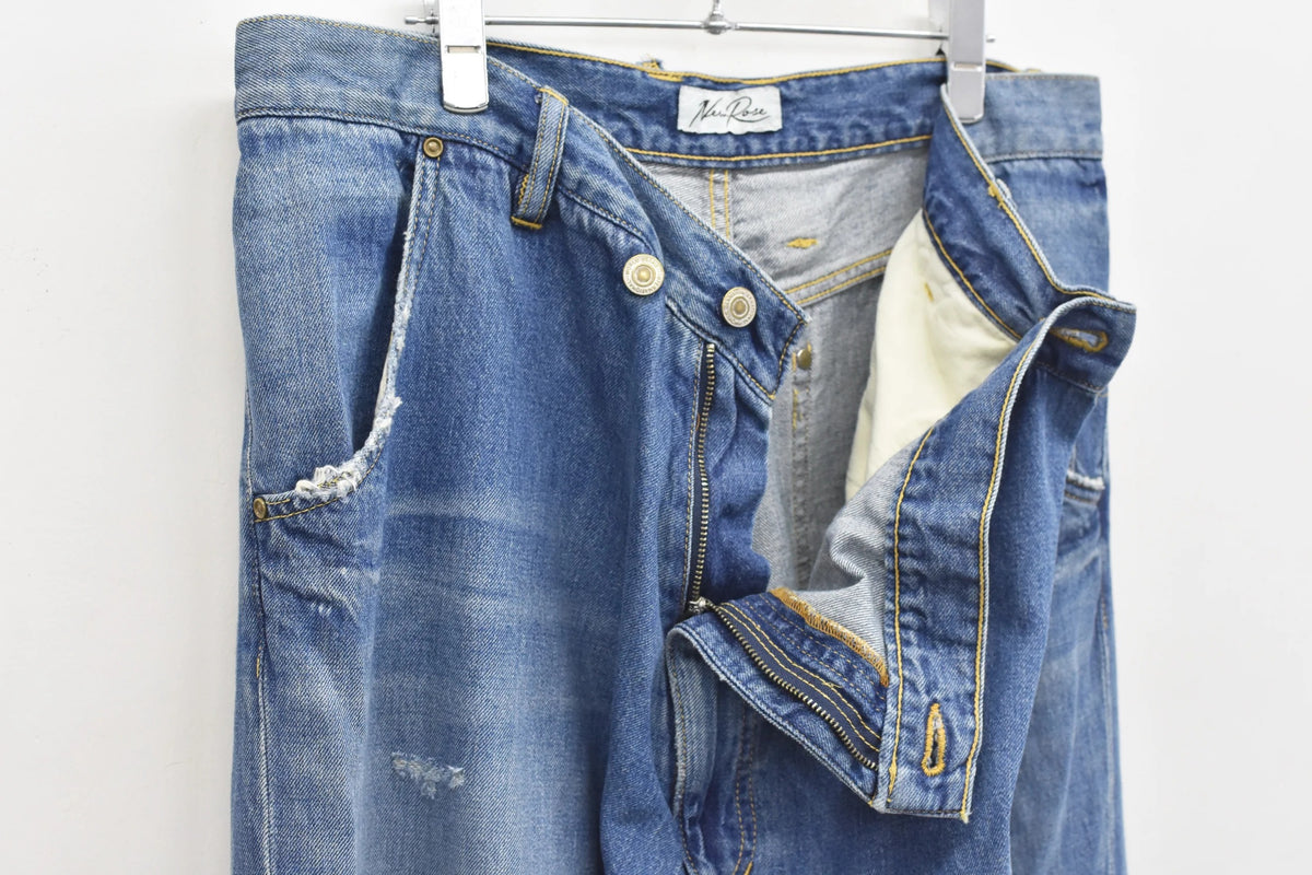 [New Rose]★Now accepting reservations★FOLD THE WAIST PANTS (Distressed finish)