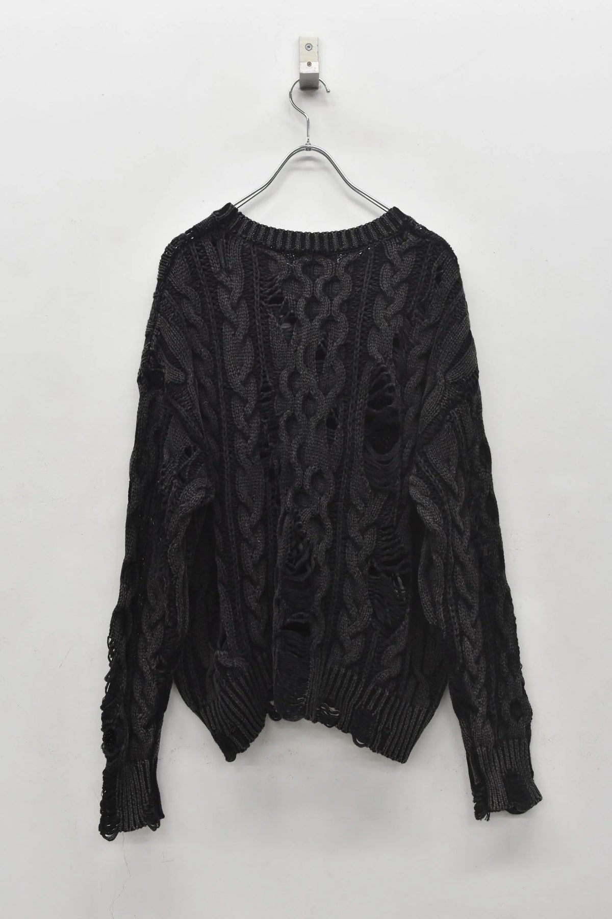 【New Rose】　Rope Knitting Pigment Destroy Pullover