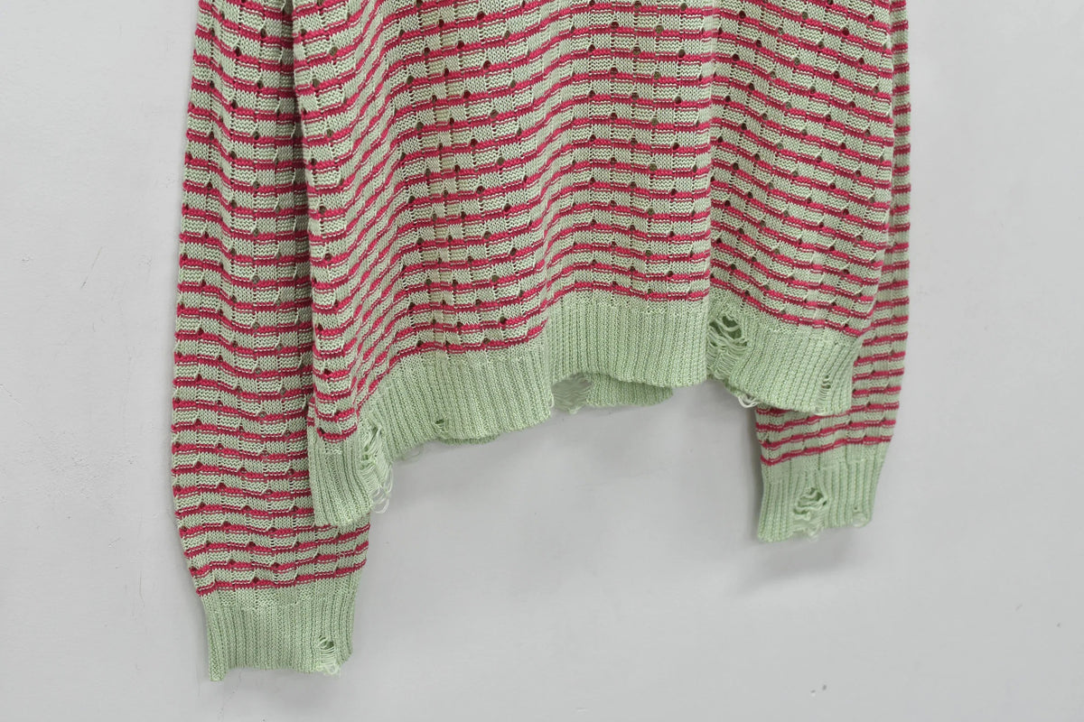 【New Rose】　Links Knitting Destroy Pullover