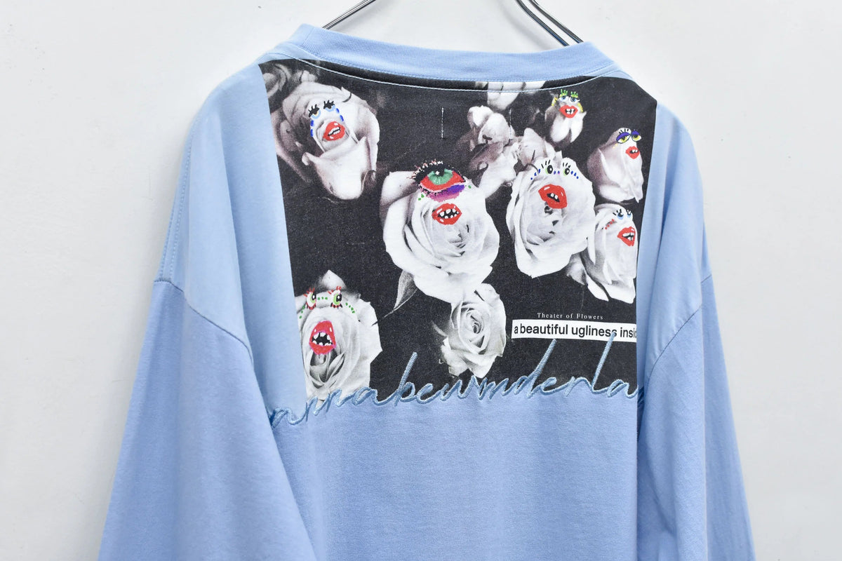 【New Rose】　Letter Embroidery Long Sleeve Shirt