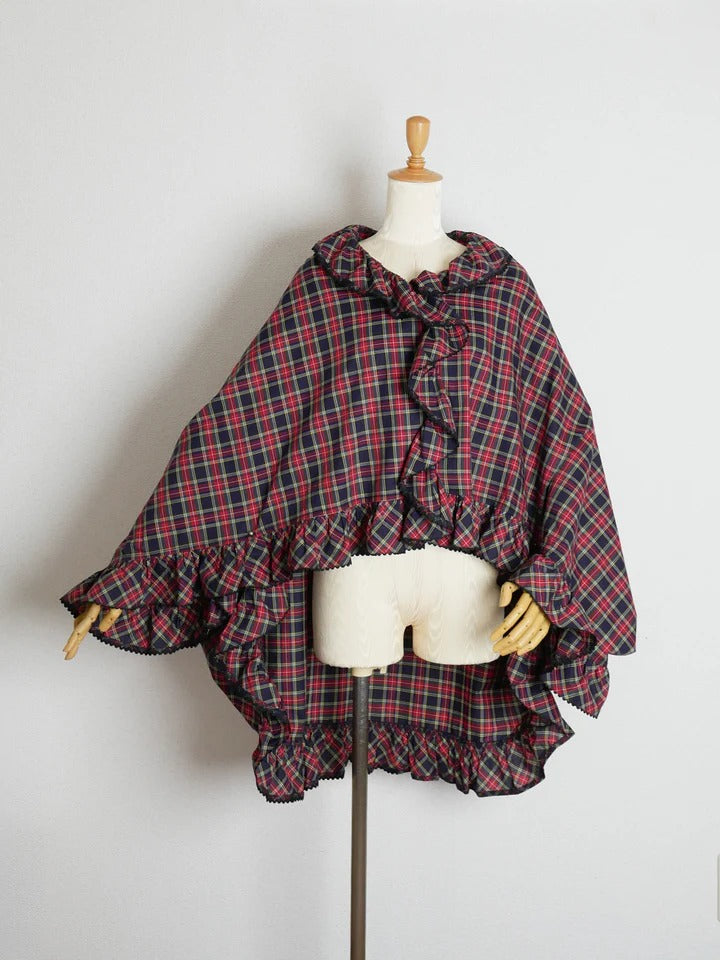 【Victorian maiden】ヴィクトリアンメイデン　クラッシックチェックストールガウン　ネイビー/ベージュ/ブラウン