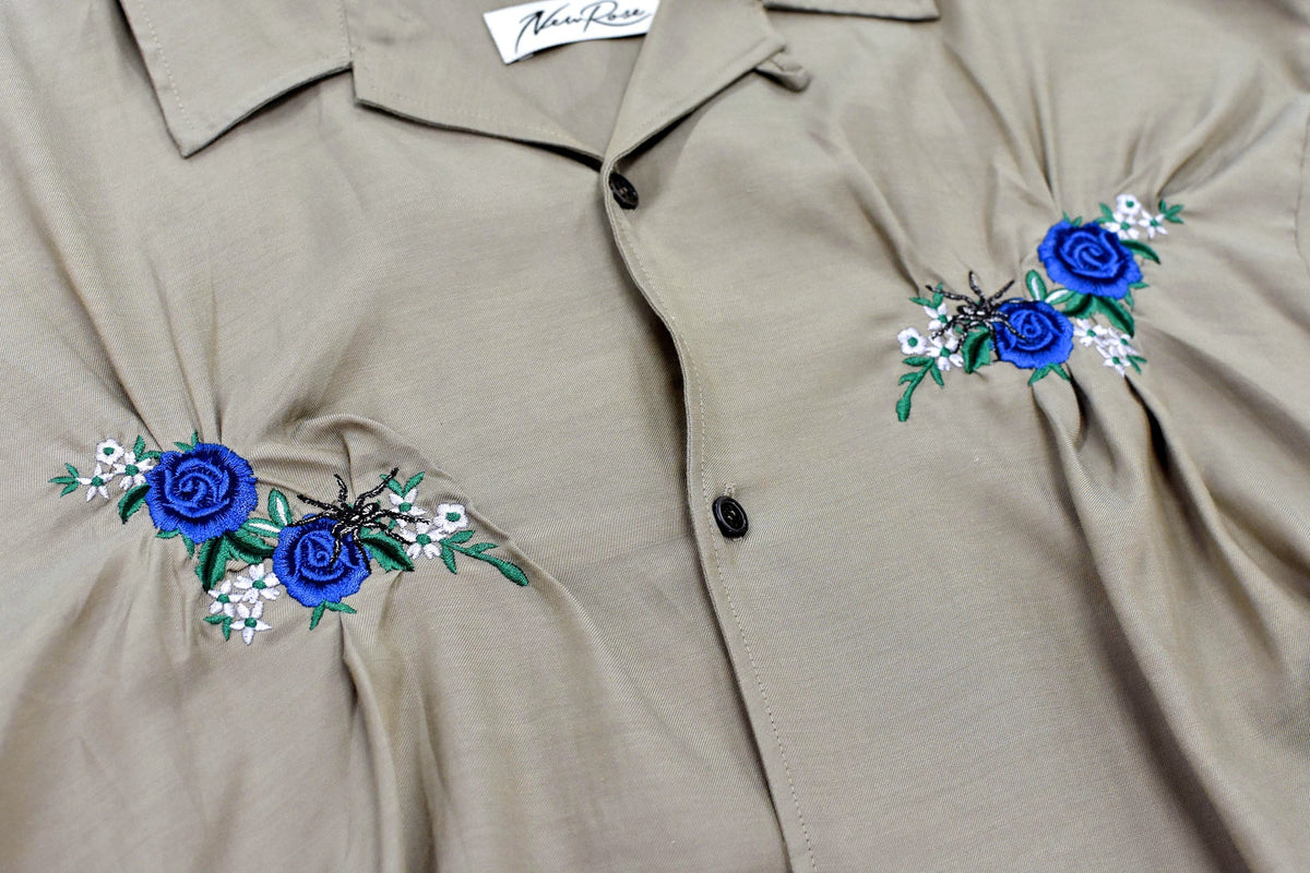 【New Rose】　Embroidery Wrinklework Shirt