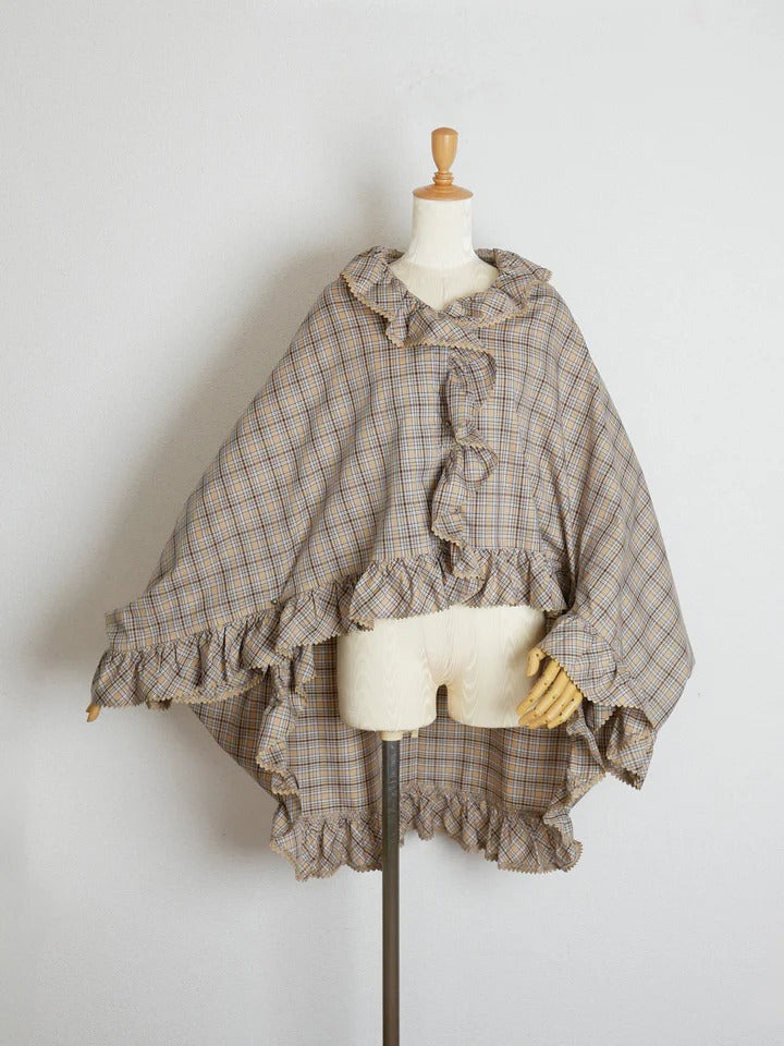 【Victorian maiden】ヴィクトリアンメイデン　クラッシックチェックストールガウン　ネイビー/ベージュ/ブラウン