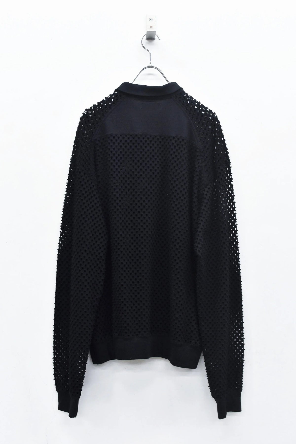 【New Rose】　Punched Fabric Long-sleeved Polo Shirt