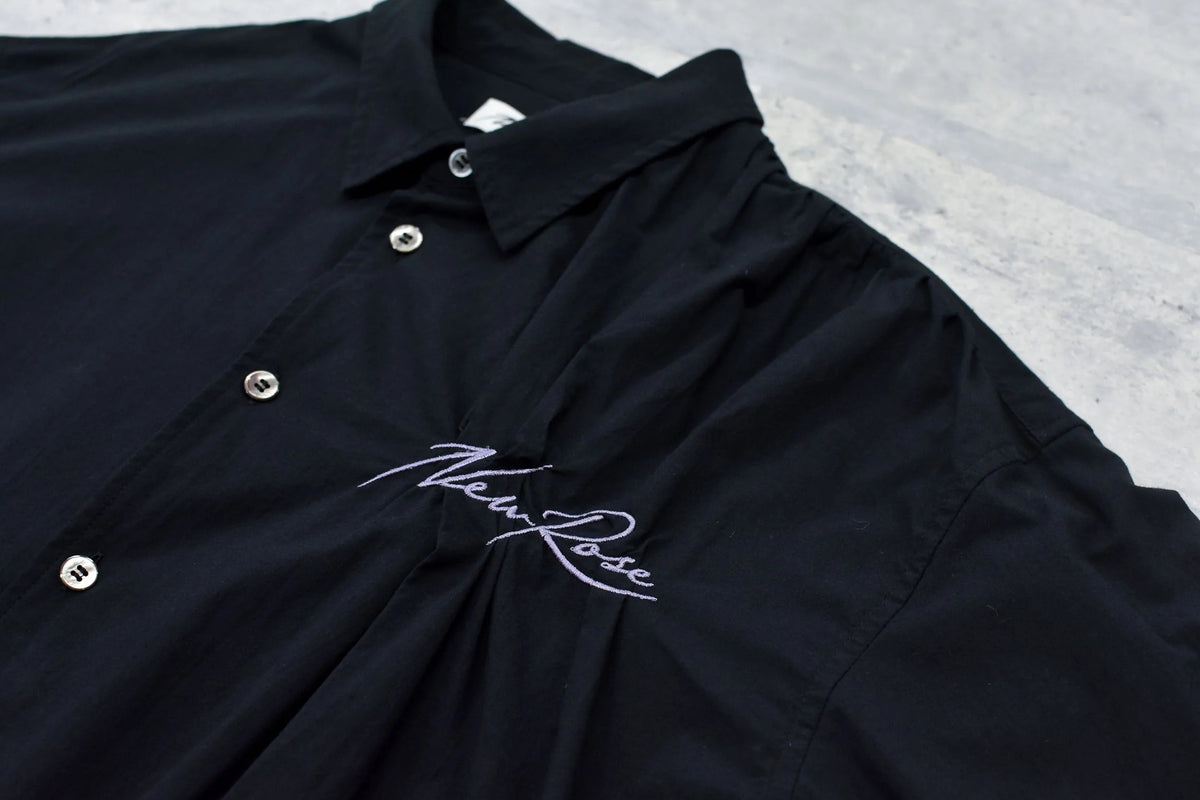 【New Rose】　Embroidery Wrinklework Long-sleeve Shirt