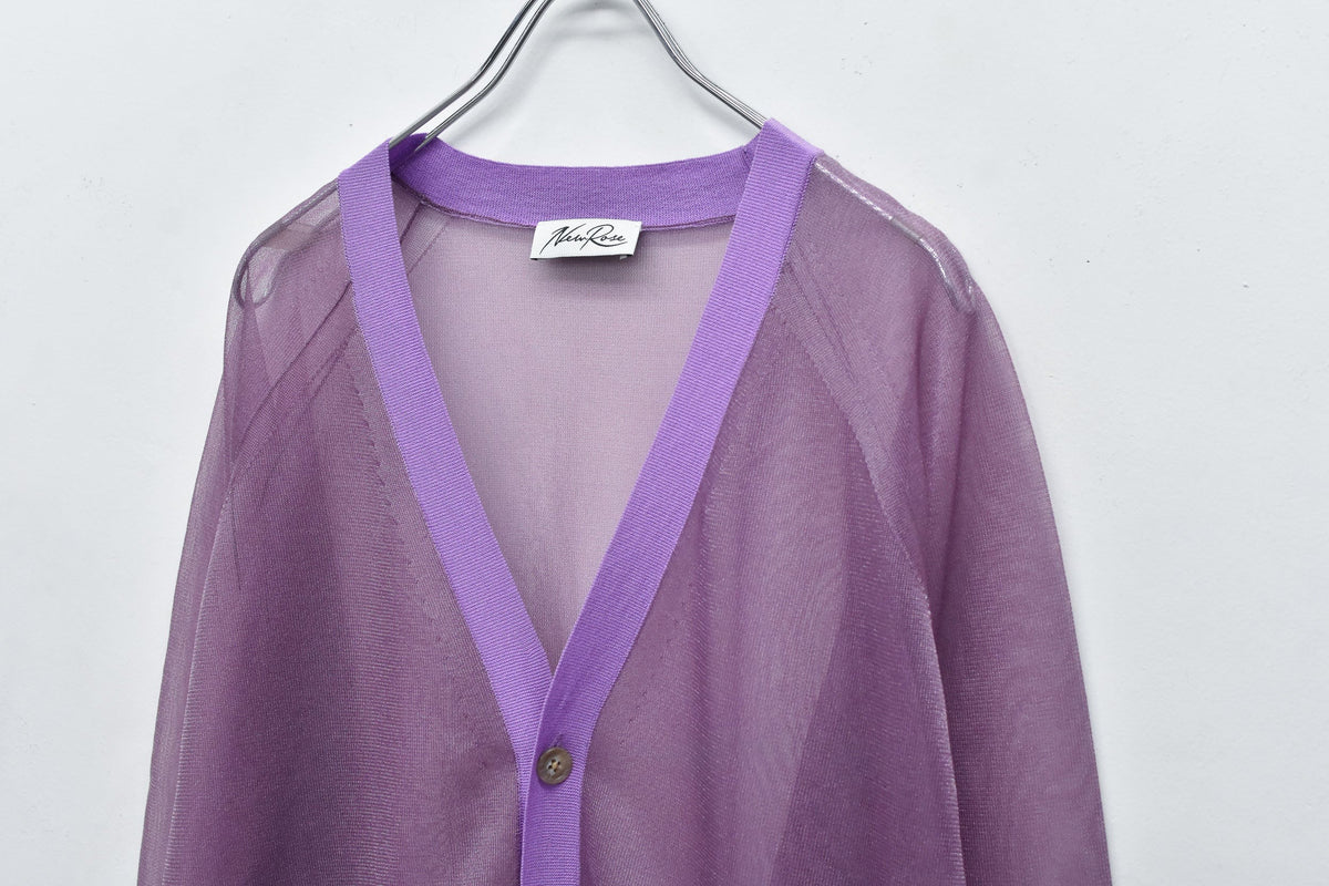 【New Rose】　Sheer Knit Cardigan / Airbrush