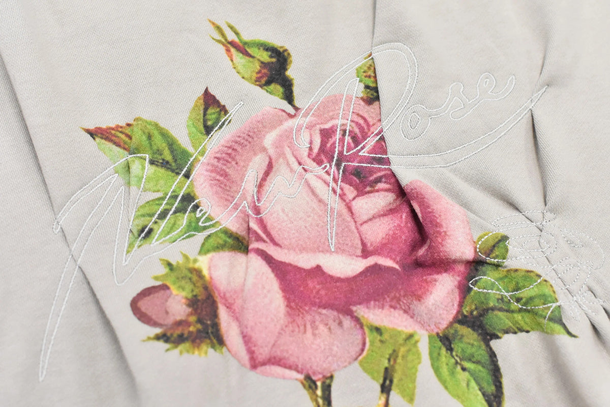 【New Rose】　Embroidery Wrinklework Sweatshirt / print