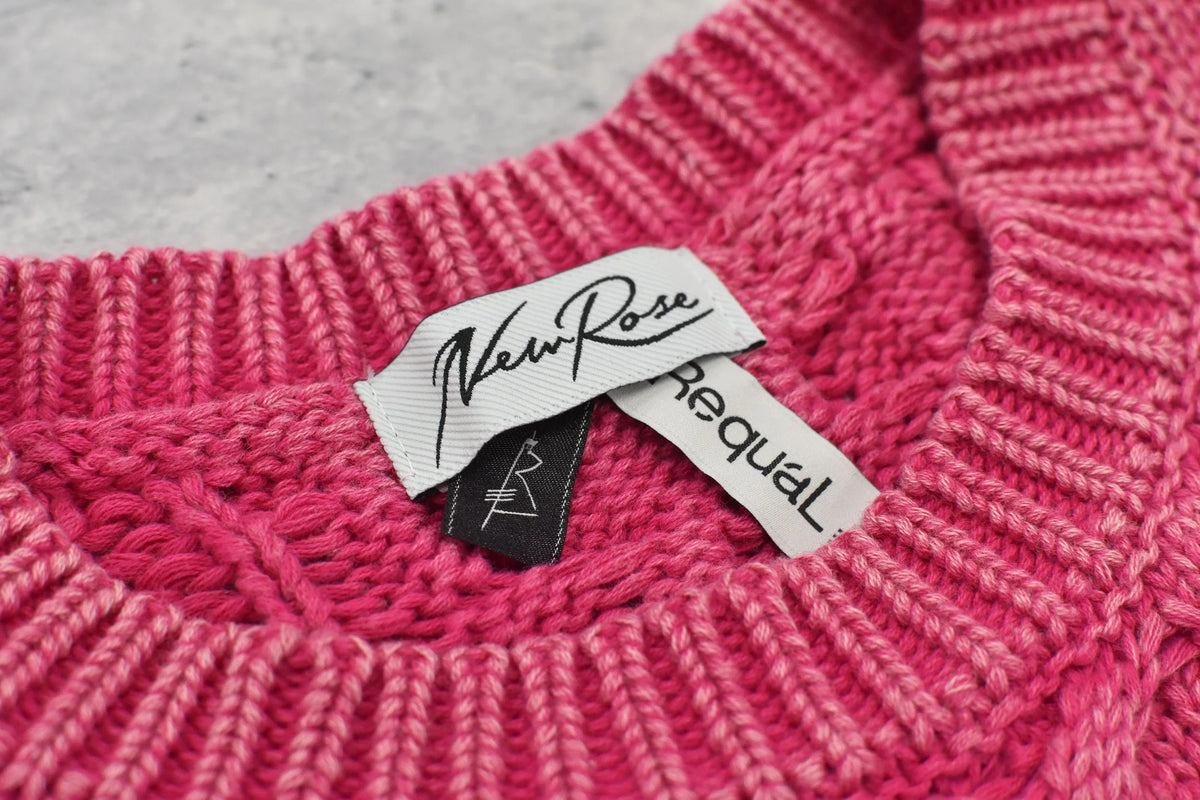 【New Rose】　Rope Knitting Pigment Destroy Pullover