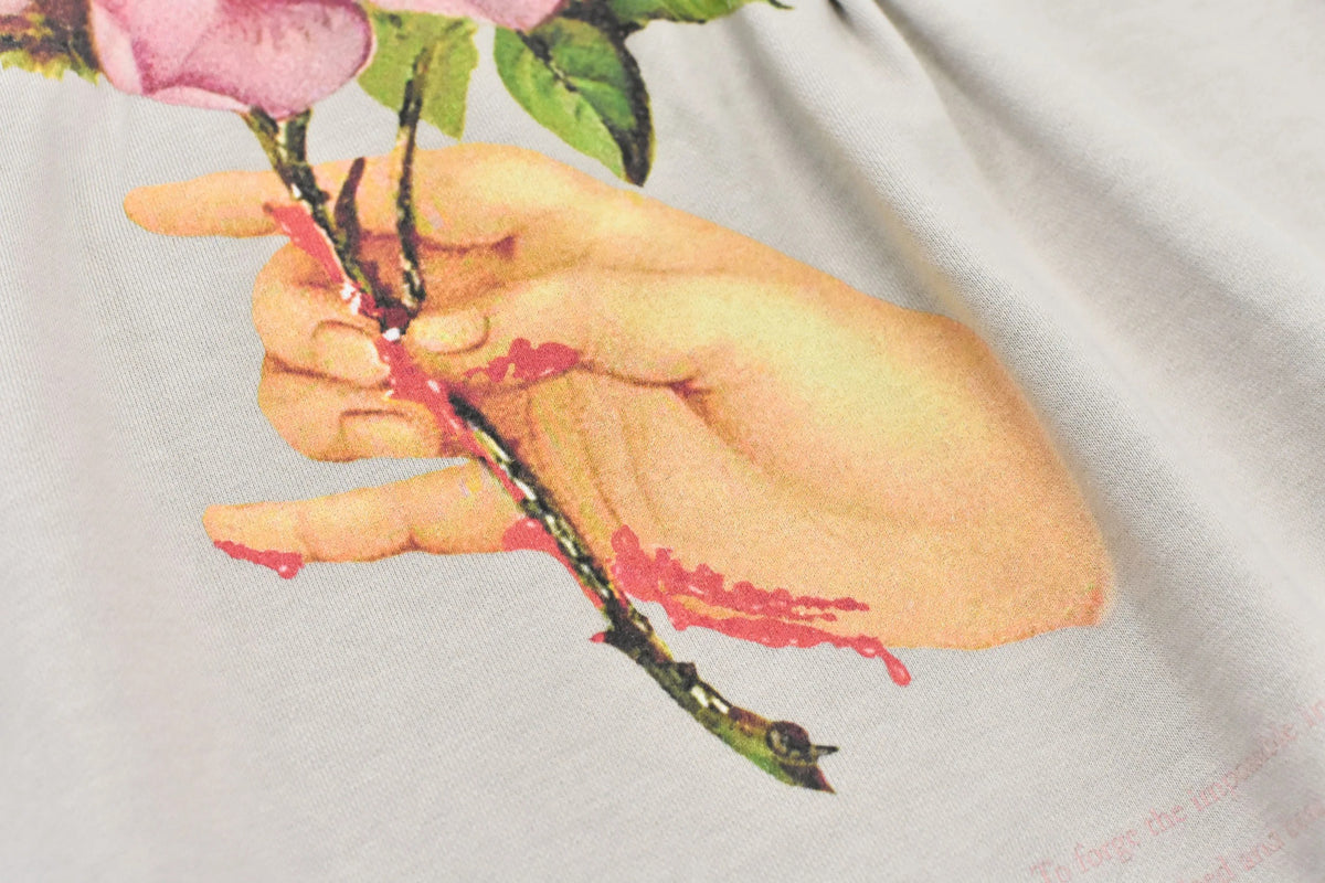 【New Rose】　Embroidery Wrinklework Sweatshirt / print