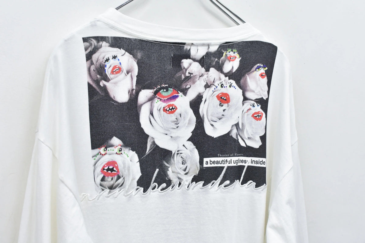 【New Rose】　Letter Embroidery Long Sleeve Shirt