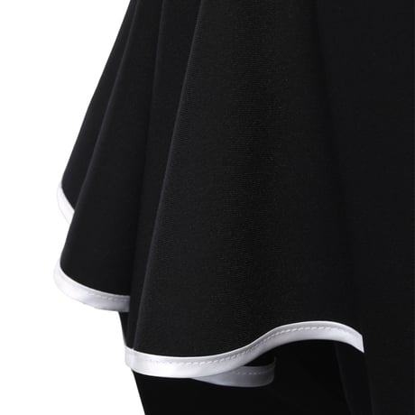 【Sheglit】シェグリット　●予約●"Sacred"ケープワンピース　ホワイト×ブラック/ブラック×ブラック