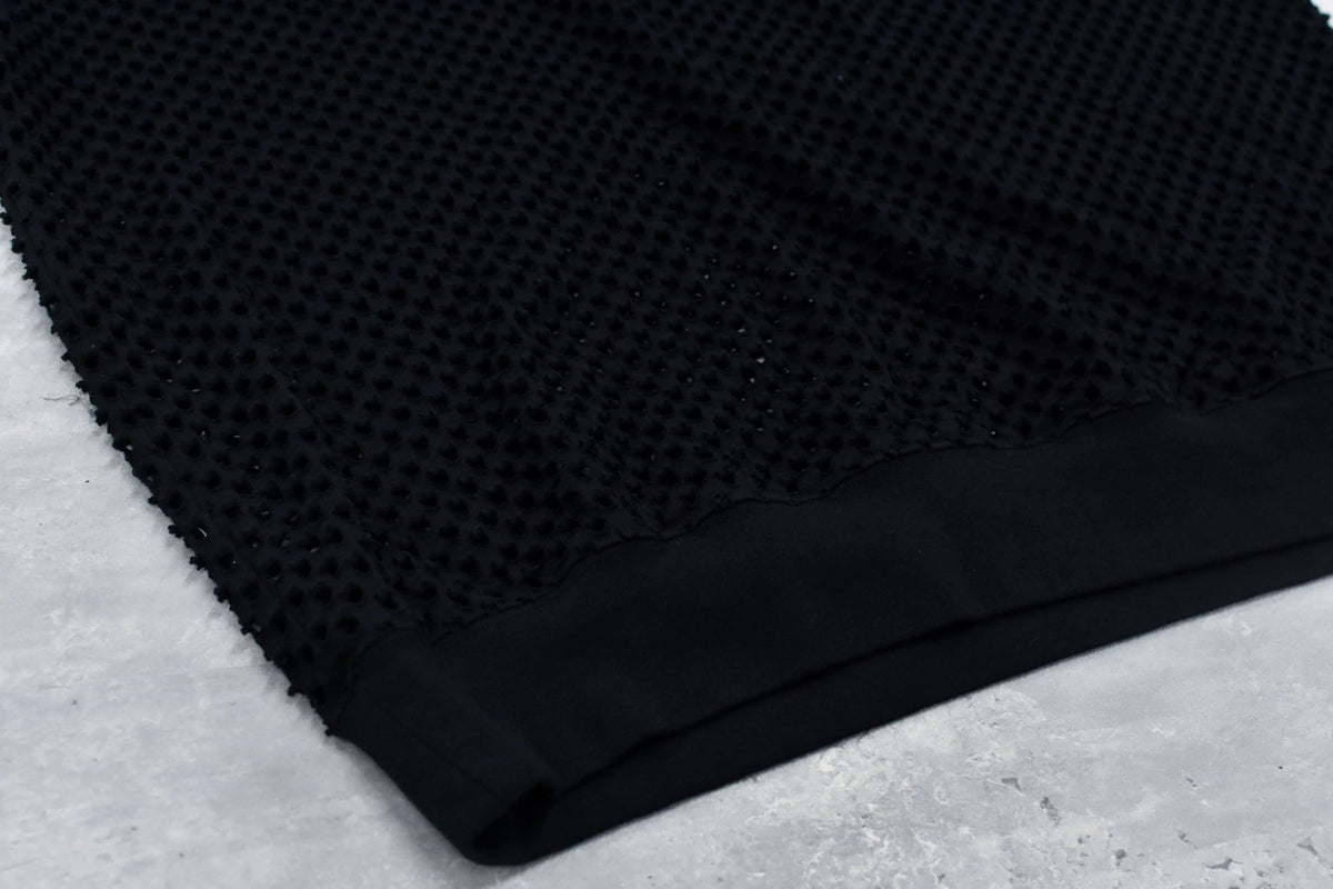 【New Rose】　Punched Fabric Long-sleeved Polo Shirt
