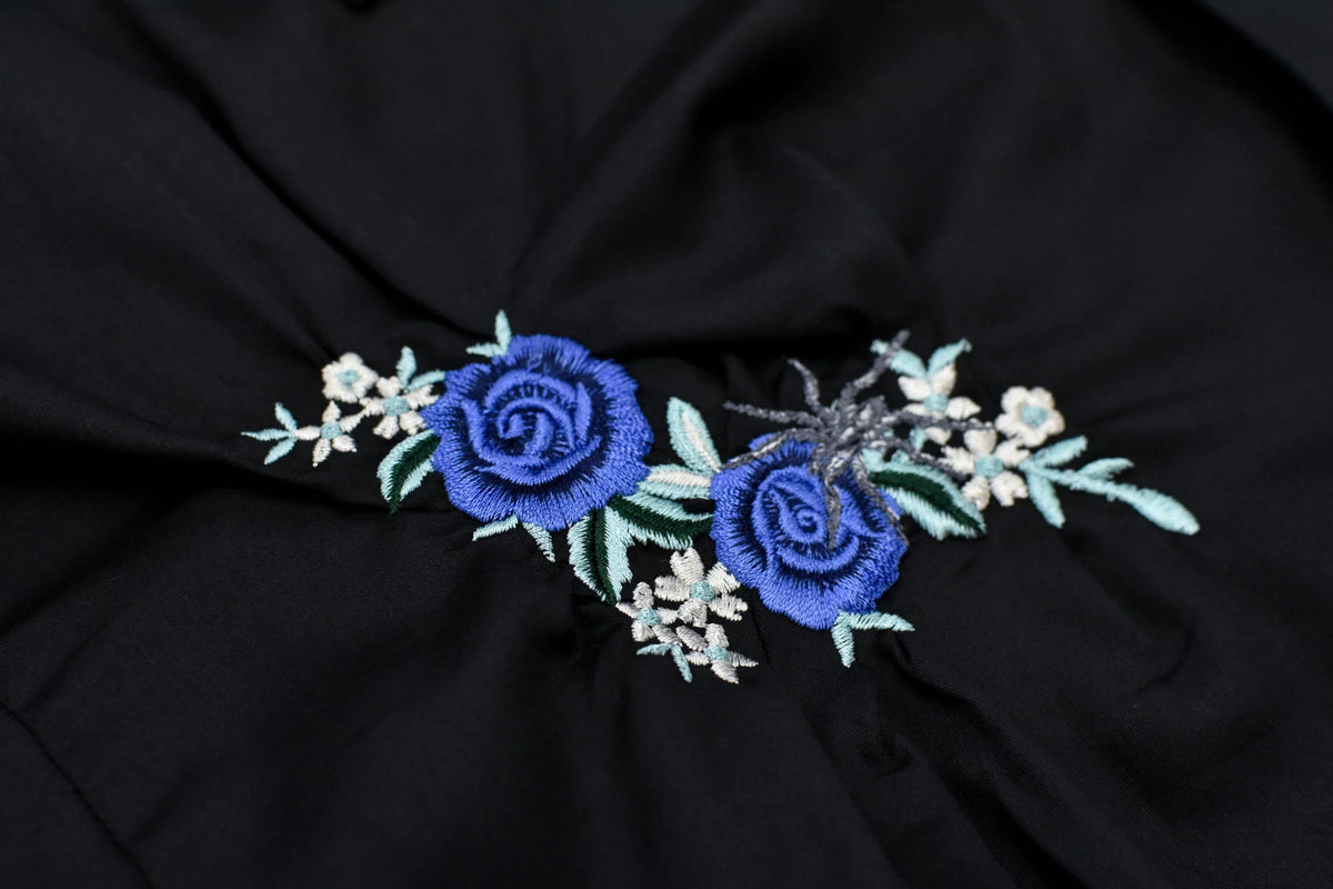 【New Rose】　Embroidery Wrinklework Shirt