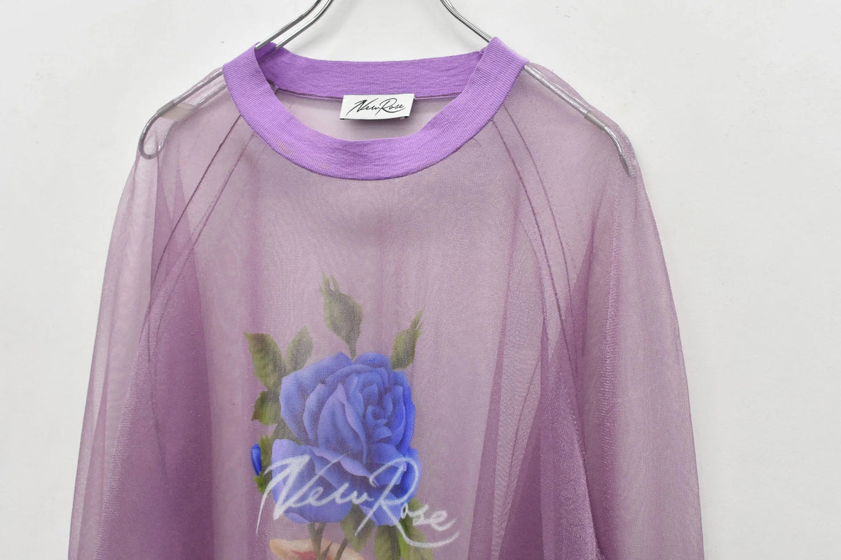 【New Rose】　Sheer Knit Pullover / Airbrush
