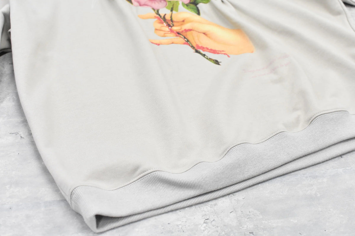 【New Rose】　Embroidery Wrinklework Sweatshirt / print