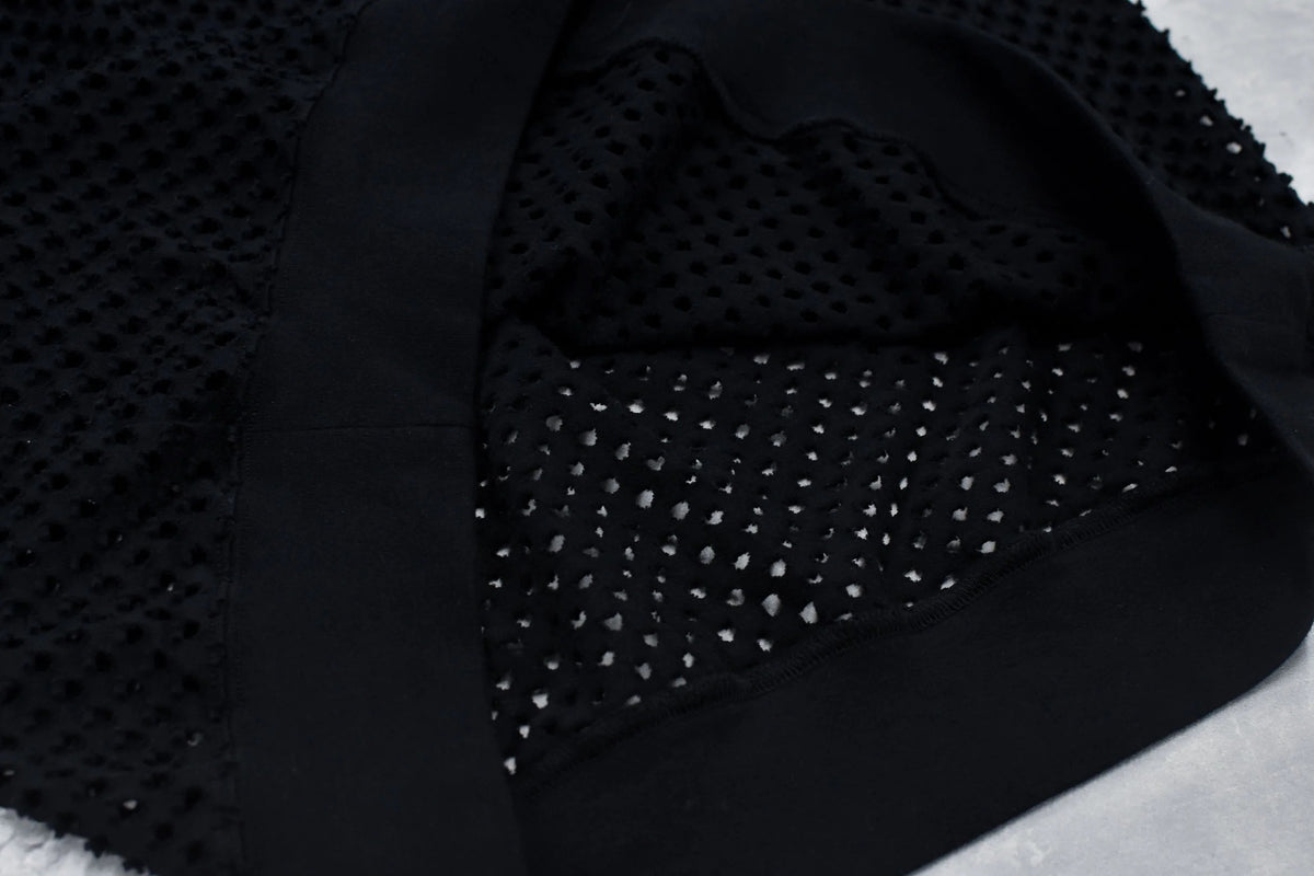 【New Rose】　Punched Fabric Long-sleeved Polo Shirt