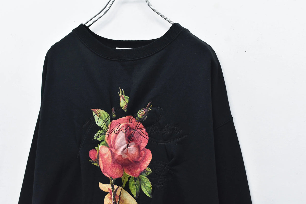 【New Rose】　Embroidery Wrinklework Sweatshirt / print
