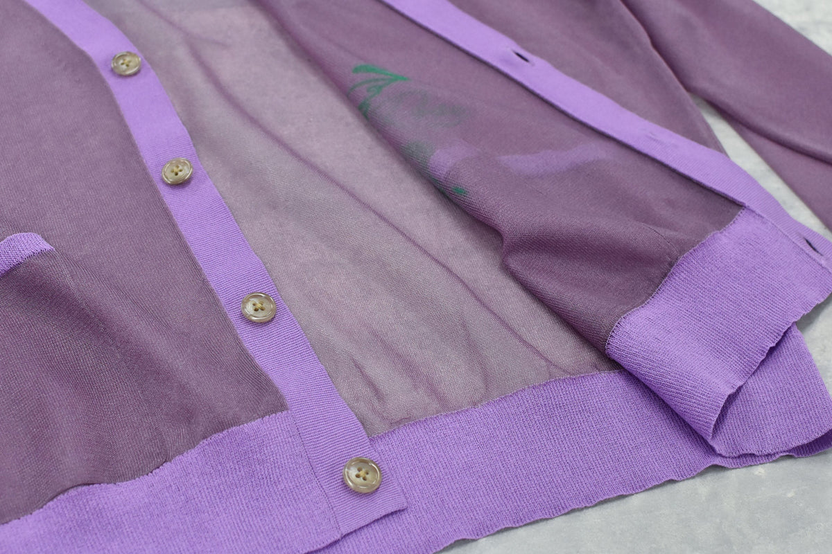 【New Rose】　Sheer Knit Cardigan / Airbrush