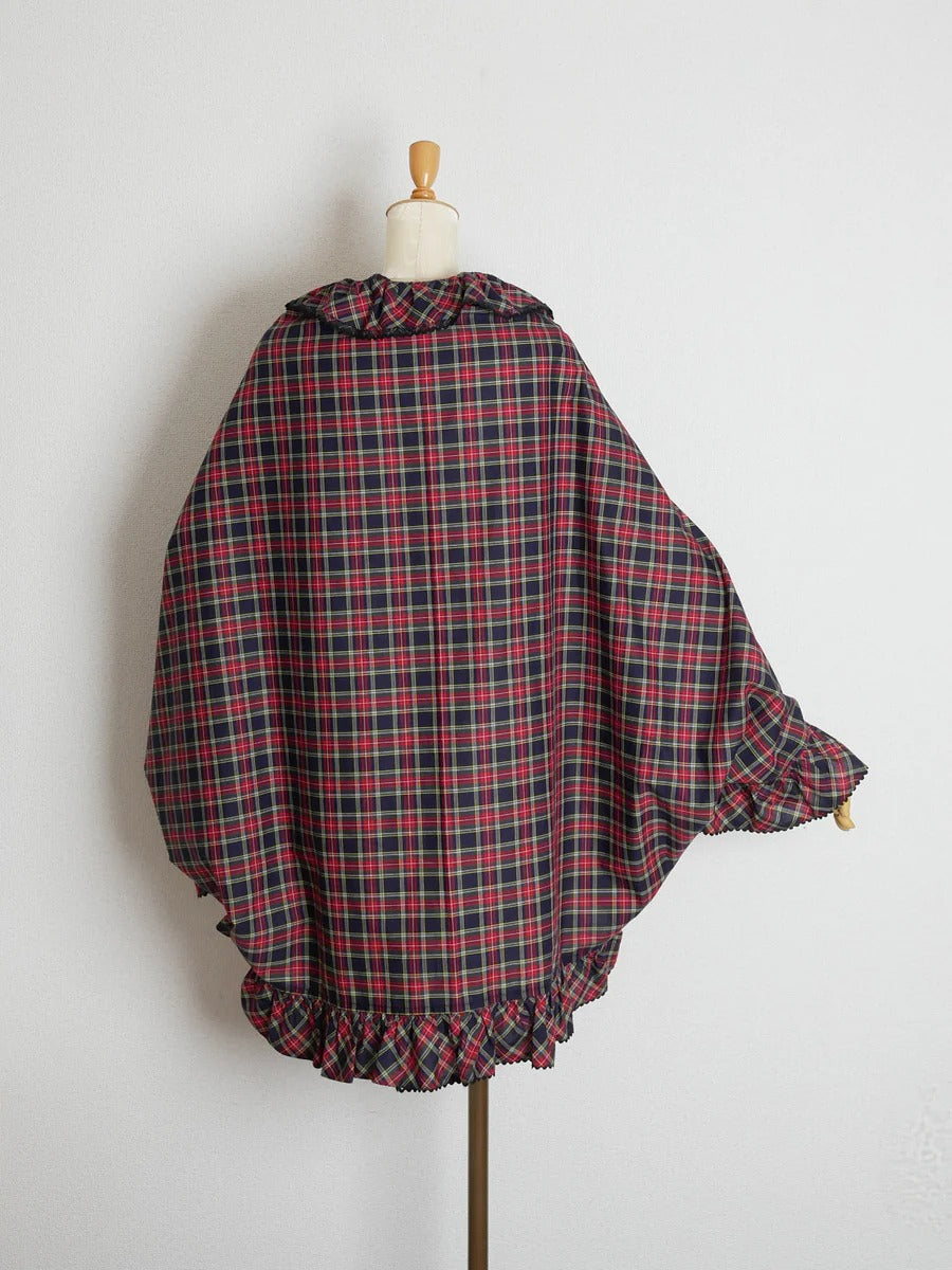 【Victorian maiden】ヴィクトリアンメイデン　クラッシックチェックストールガウン　ネイビー/ベージュ/ブラウン