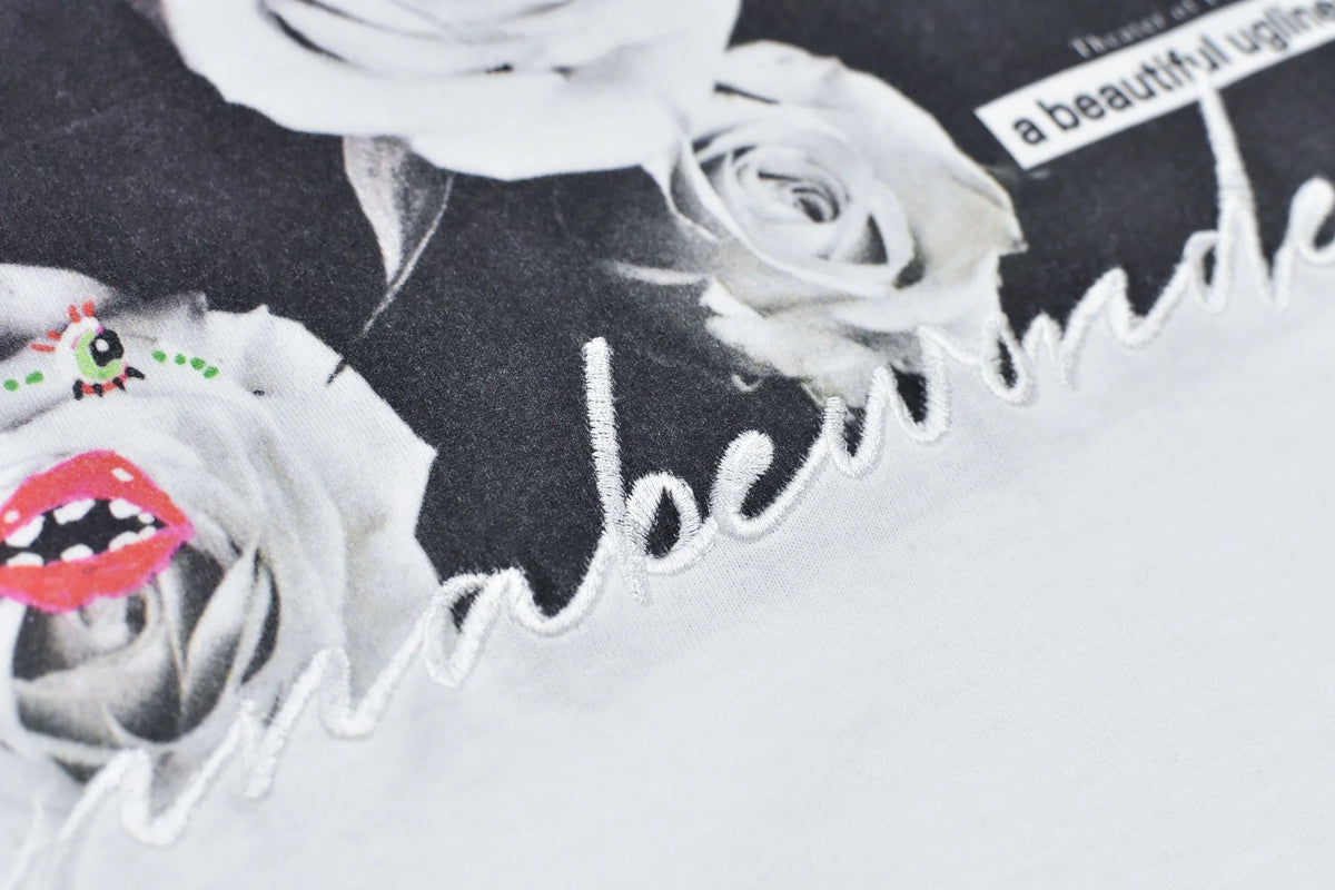 【New Rose】　Letter Embroidery Long Sleeve Shirt