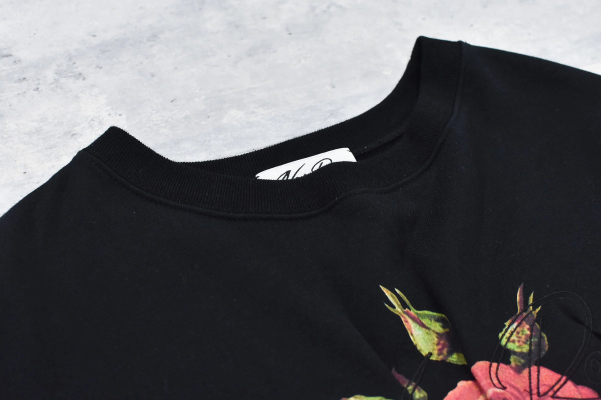 【New Rose】　Embroidery Wrinklework Sweatshirt / print