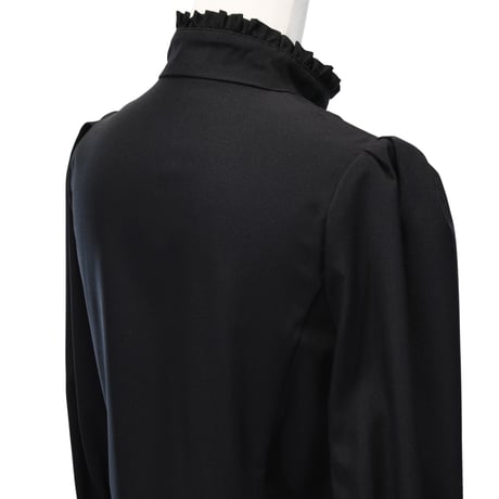 【Sheglit】シェグリット　●予約●"Serena"タックブラウス　ホワイト/ブラック　MサイズLサイズ