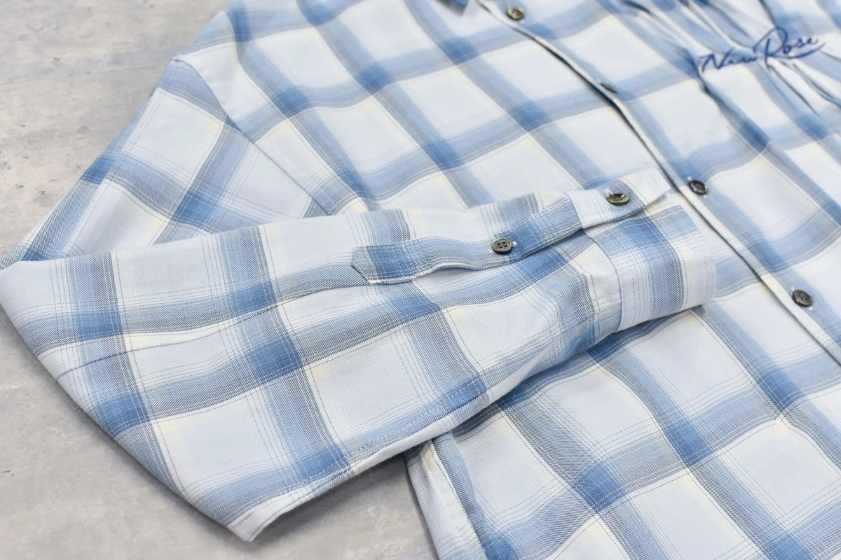 【New Rose】　Embroidery Wrinklework Long-sleeve Shirt