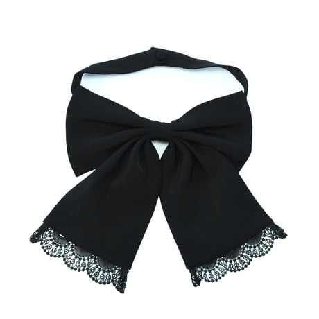 【Sheglit】シェグリット　●予約●スタンドカラーリボンジャボブラウス　ホワイト/ブラック　Mサイズ/Lサイズ