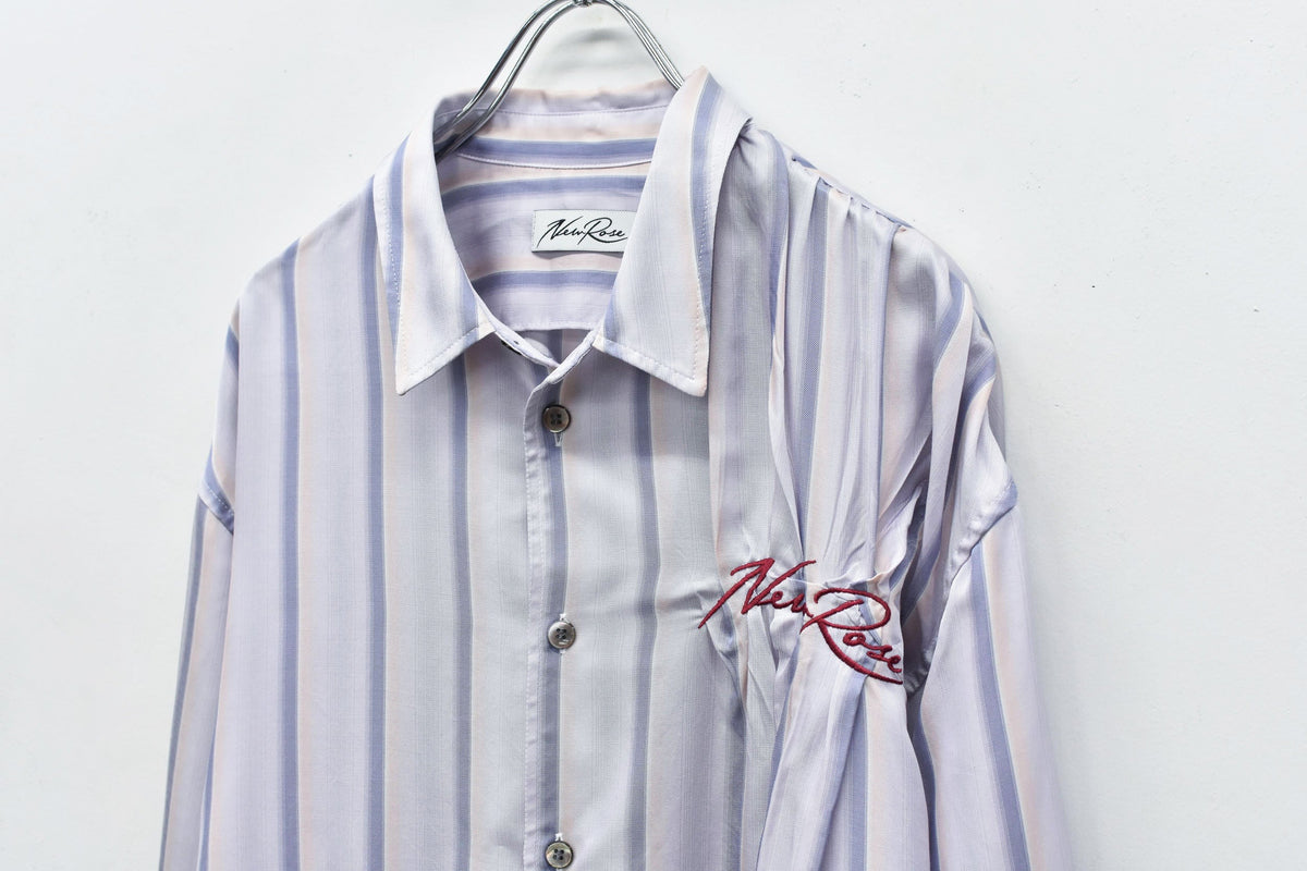 【New Rose】　Embroidery Wrinklework Long-sleeve Shirt