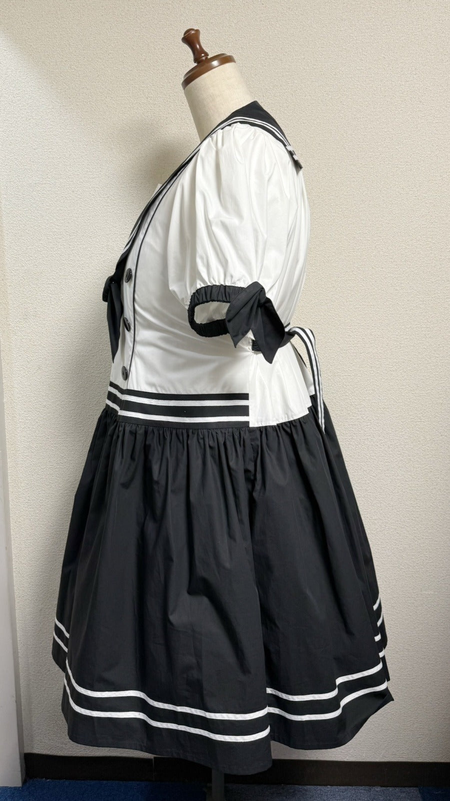 【Physical Drop】フィジカルドロップ　ノスタルジックセーラーワンピース【プラスサイズ・コンビ色・ノーマル丈】