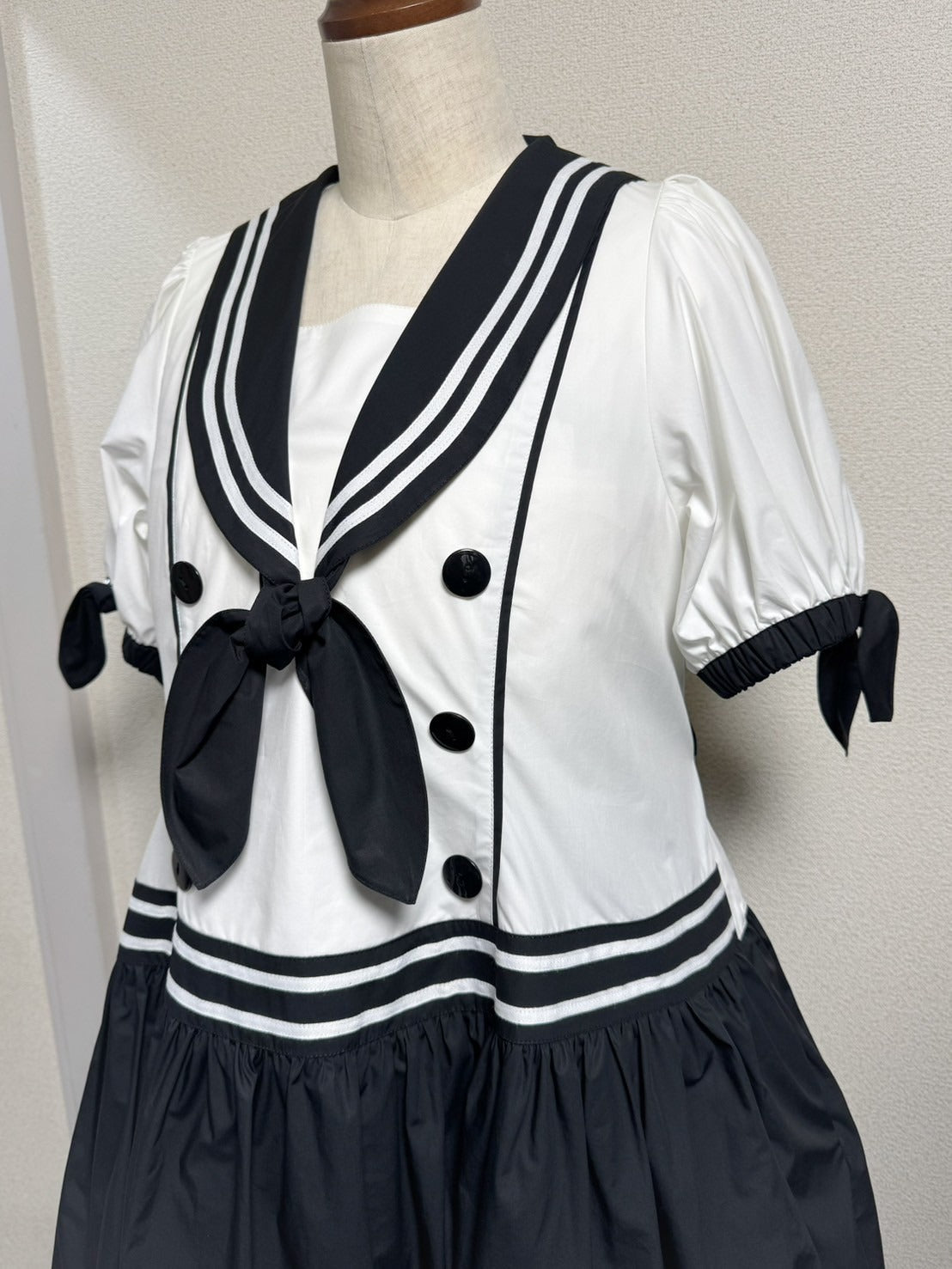 【Physical Drop】フィジカルドロップ　ノスタルジックセーラーワンピース【プラスサイズ・コンビ色・ノーマル丈】