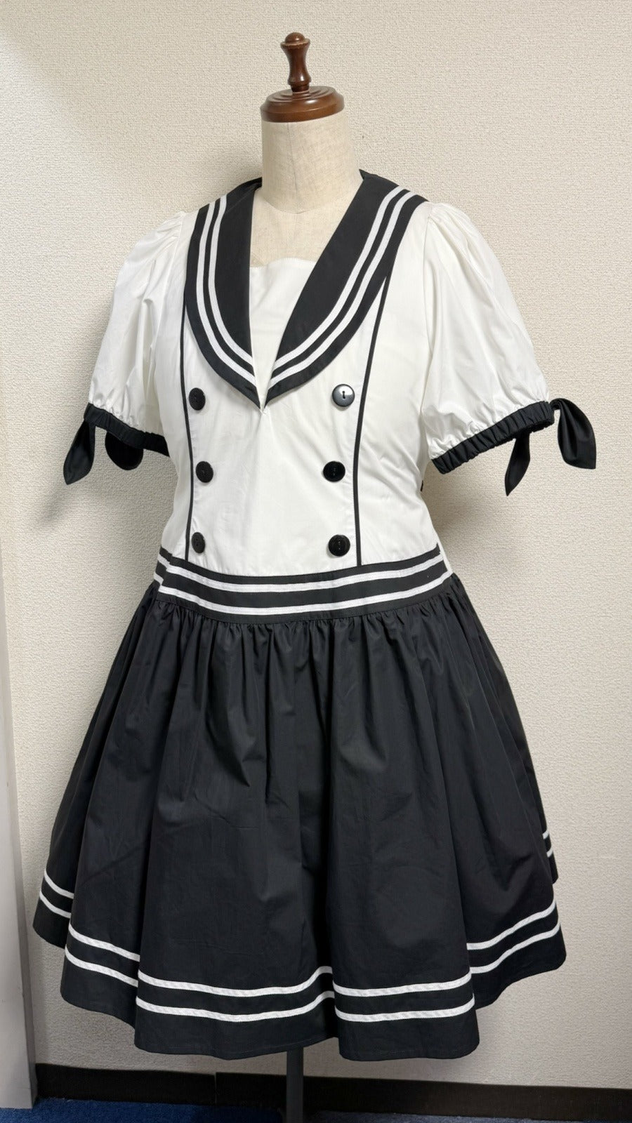 【Physical Drop】フィジカルドロップ　ノスタルジックセーラーワンピース【プラスサイズ・コンビ色・ノーマル丈】