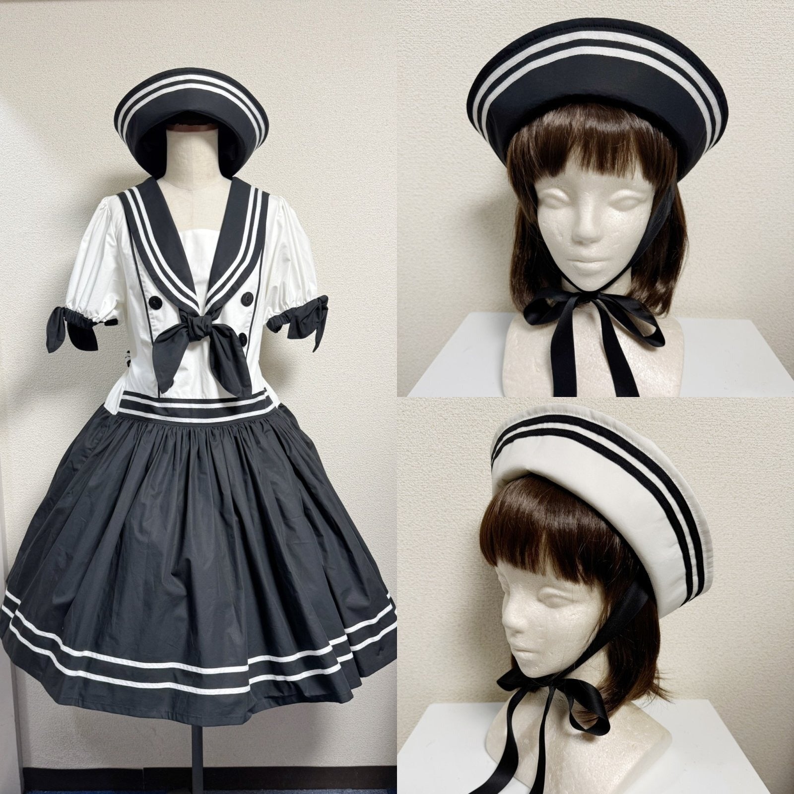 【Physical Drop】フィジカルドロップ　ノスタルジックセーラーハット【黒】