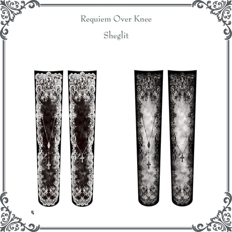 【Sheglit】シェグリット　●予約●Requiem Over Knee　ホワイト/ブラック