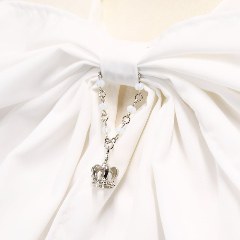 【Sheglit】シェグリット　ロイヤルクラウンリボンジャボ　ホワイトボルドーブラック