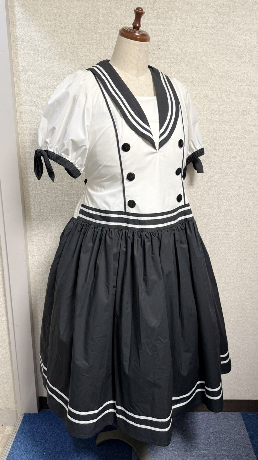 【Physical Drop】フィジカルドロップ　ノスタルジックセーラーワンピース【プラスサイズ・コンビ色・ノーマル丈】