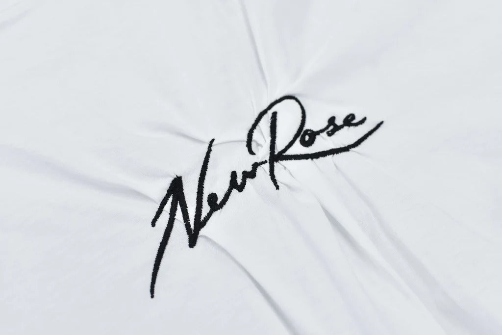 【New Rose】　Embroidery Wrinklework T-shirt